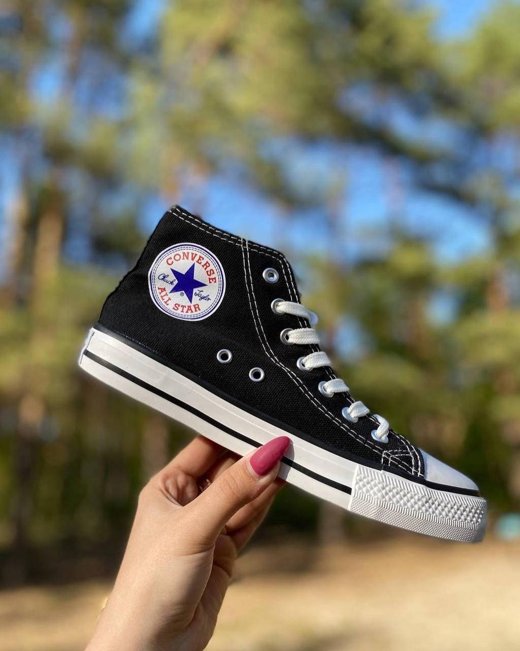 

Высокие черно-белые кеды converse 36-46 размер, Черно-белый