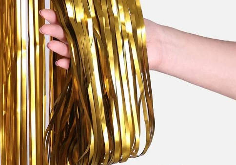 

Шторка занавес из фольги для фото зон, ЗОЛОТО 1х3 метра