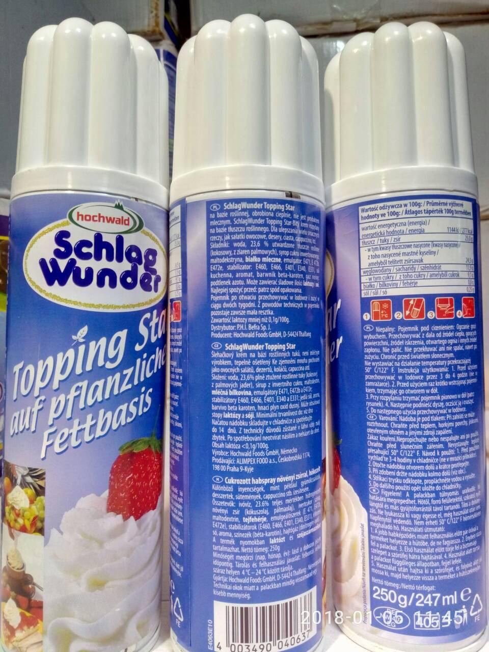 

Вершки аерозольні 250г