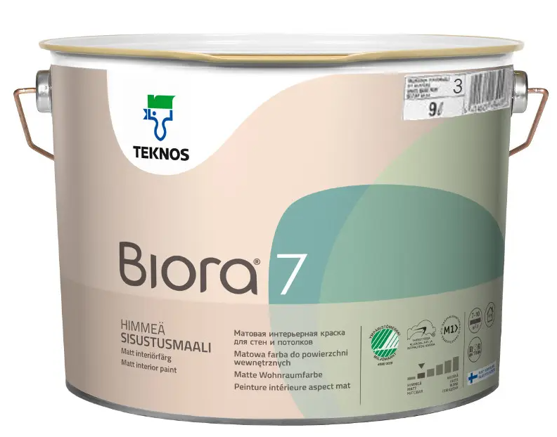 

Краска акриловая TEKNOS BIORA 7 интерьерная 9 л