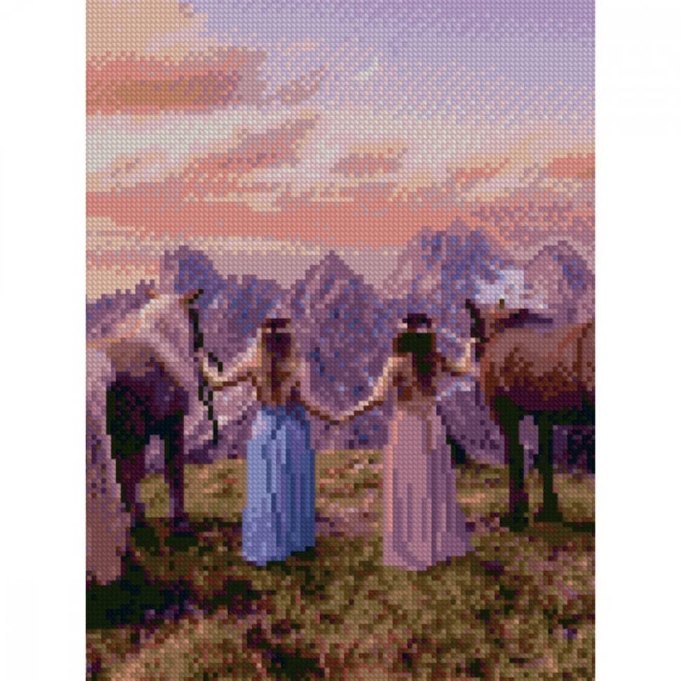 

Алмазная мозаика "Подруги-наездницы" Strateg HX066 30х40 см