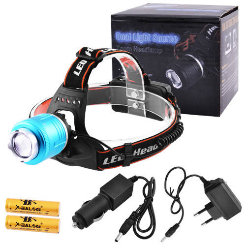 

Фонарь налобный Police 2177-T6 (ЗУ 220V/12V, 2х18650, шипы, signal light, zoom) Box