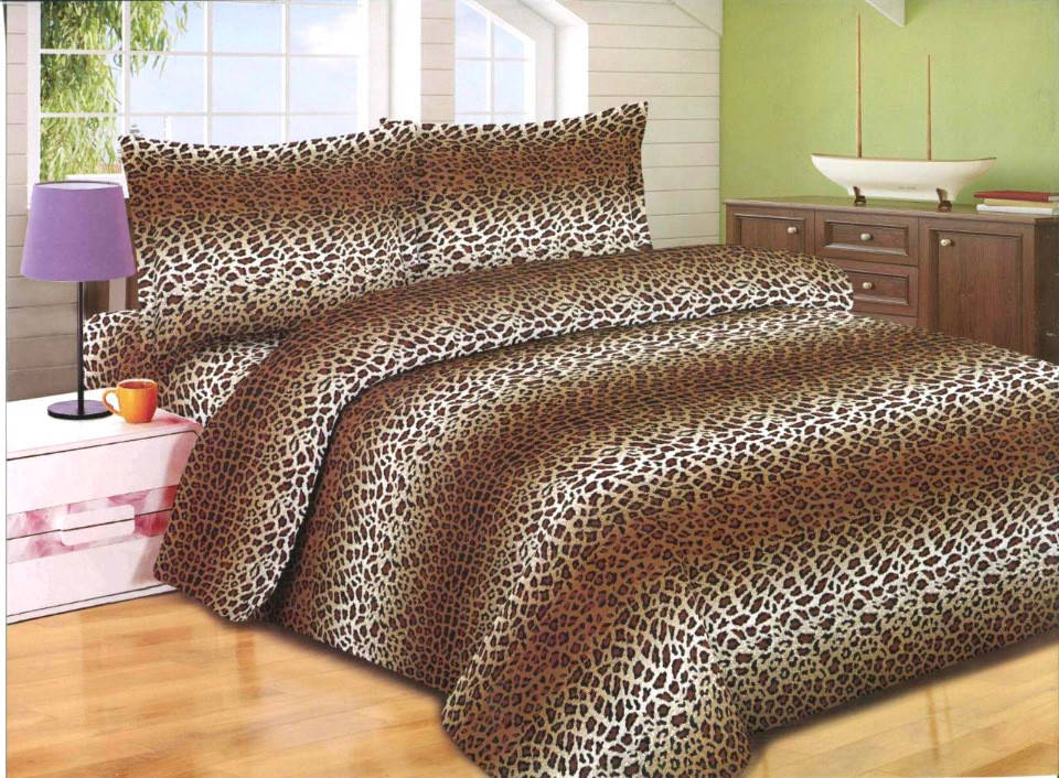 

3D Полуторное постельное белье "Шкура леопарда"