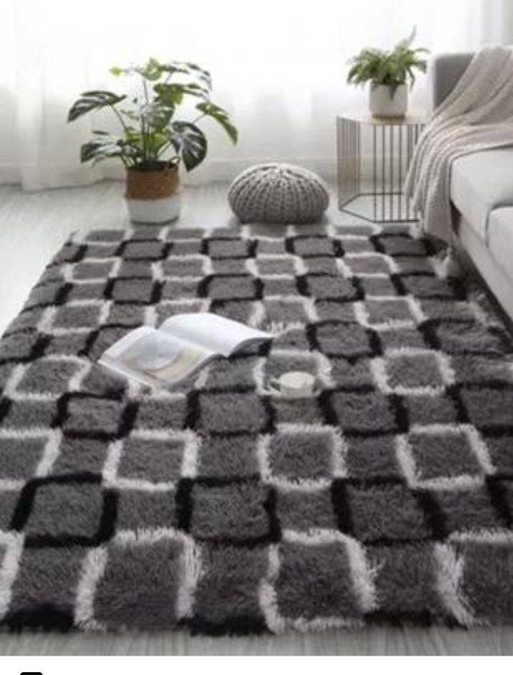 

Меховый коврик травка 150×200 см серый