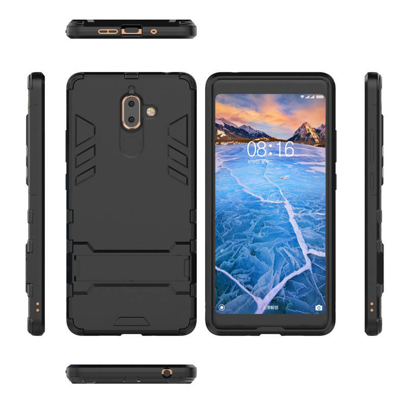 

PC + TPU чехол Metal armor для Nokia 7 Plus (7 цветов) чёрный