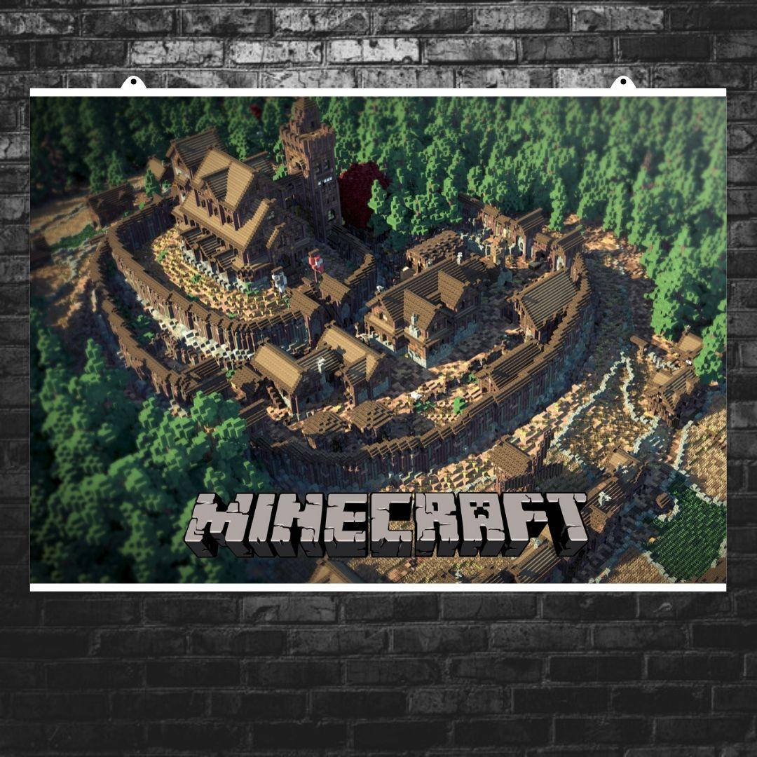 

Постер "Minecraft. город с замком". Майнкрафт. Размер 42x30см (A3). Полуглянец