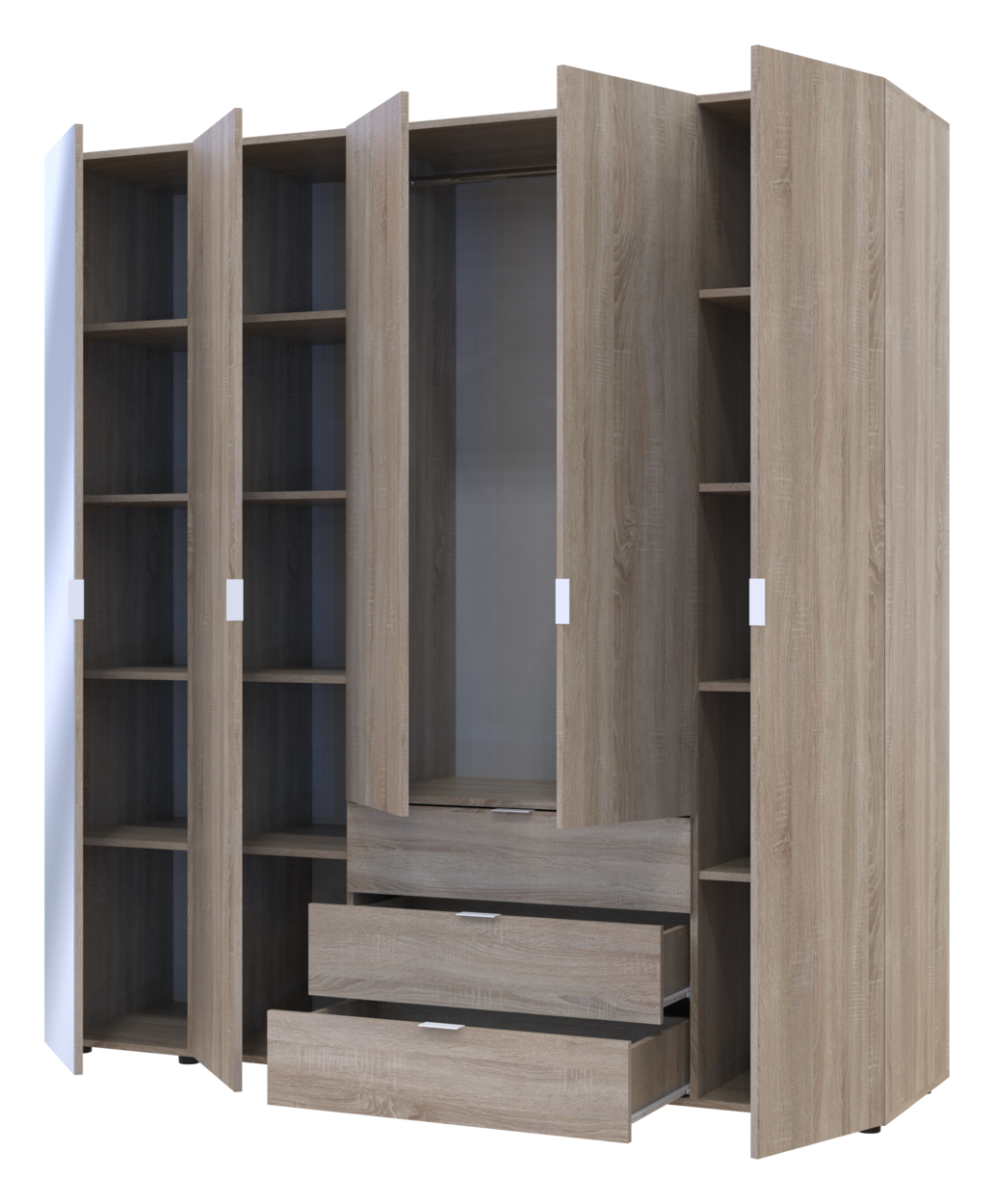 Шафа для одягу Doros Гелар Дуб сонома 4ДСП/Дзеркало 194х49.5х203.4 (42002162) 4