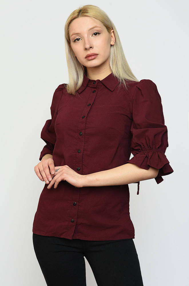 

Рубашка женская бордовая ААА 143241M, Бордовый