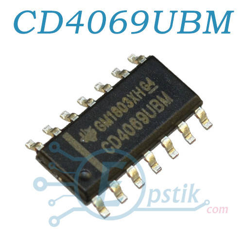 

CD4069UBM, шесть логических элементов, SOP14