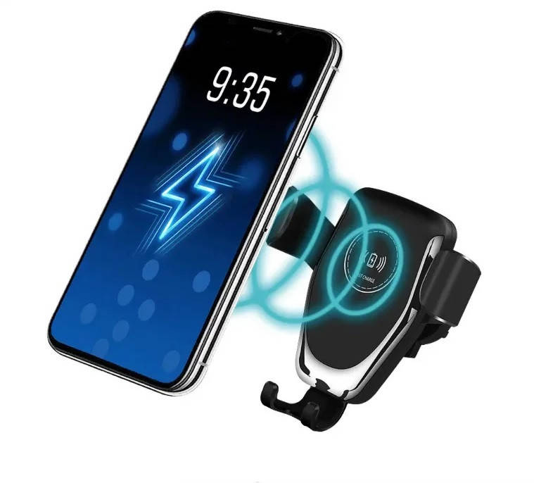

Держатель для телефона с беспроводной зарядкой BASEUS Qi для смартфона, Черный