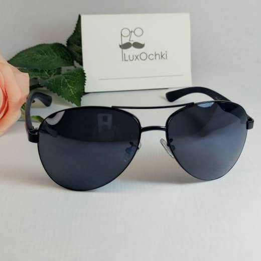 

Стильные мужские очки капли авиатор черные на узкое лицо, Черный