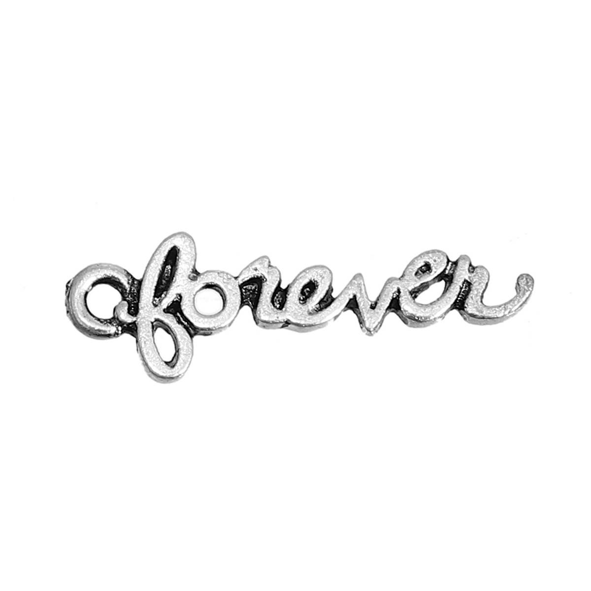 

Подвеска, Слово " forever ", Античное серебро, Цинковый сплав, 23 мм x 7 мм