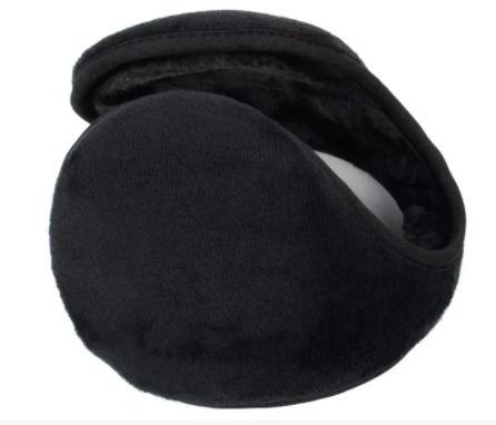 

Теплые наушники черные затылочные меховые унисекс