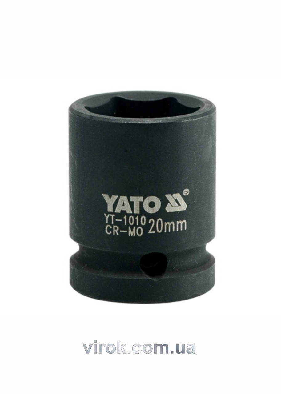 

Головка торцевая ударная шестигранная YATO 1/2" М20 х 39 мм YT-1010