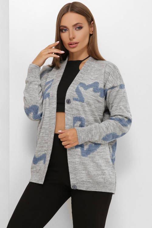 

Кофта на пуговицах женская 195 Темно-серый