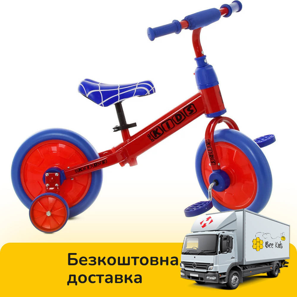 

Детский велосипед-беговел Spider-Man 12 дюймов Profi Kids М 5453-1 Красно-синий
