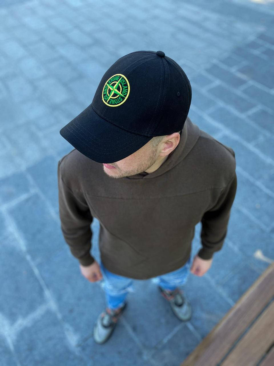 

Мужская и Женская кепка Stone Island Стон Айленд чёрная, Черный