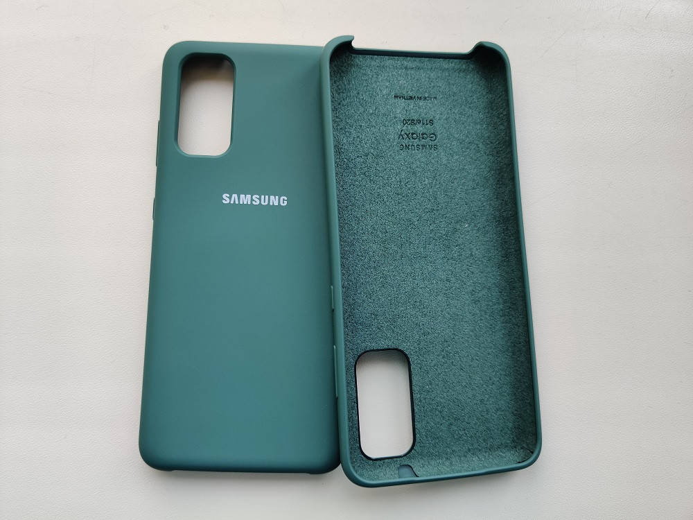 

Силиконовый чехол для Samsung Galaxy S20 Зеленый микрофибра soft touch, Зелёный