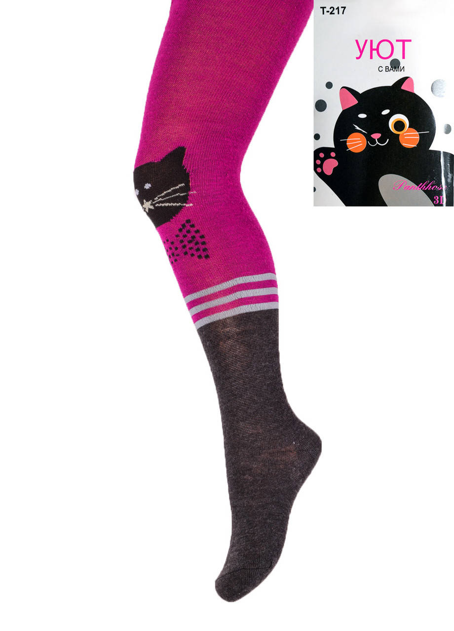 

Колготки детские Уют T217-6 116-128 с котиками для девочки На рост 104-116