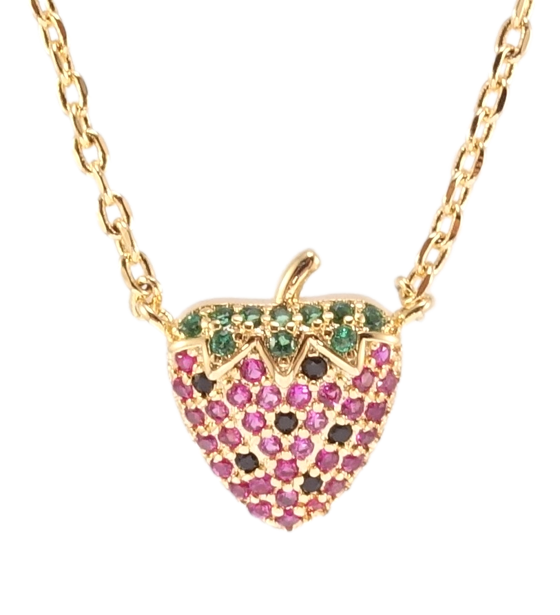 

Подвеска на цепочке Xuping Позолота 18K "Клубничка" длина 40-45см х 1мм