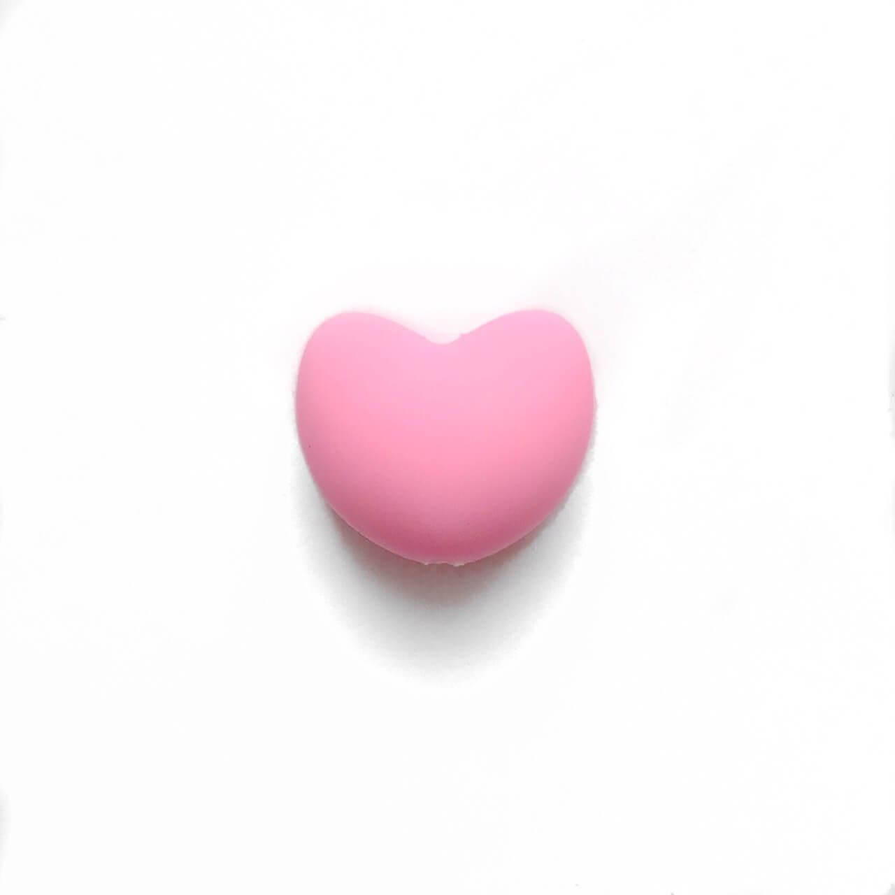 

Сердце (розовый) силиконовая бусина