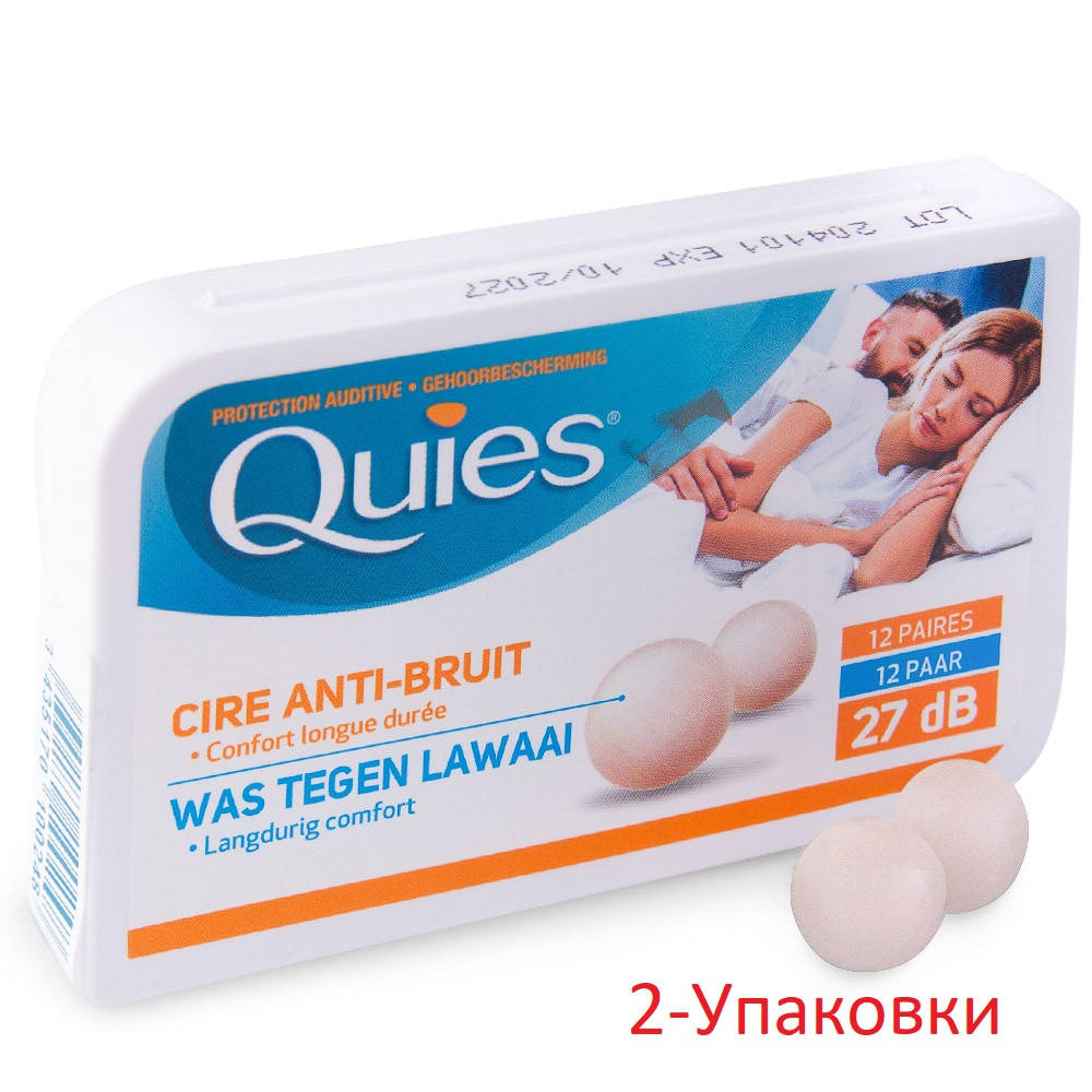 

Восковые беруши Quies Natural Wax 12 пар SNR 27 дБ 2 упаковки (1050-02-2u)