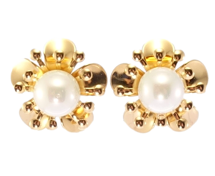 

Серьги Xuping Позолота 18K гвоздики (пусеты) "Цветочки с жемчугом"