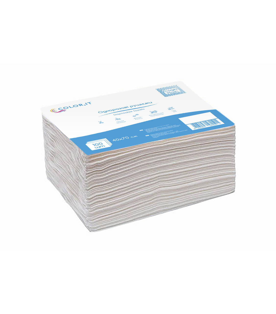 

Полотенца в пачке 40х70 см (100 шт/пач) из спанлейса 40 г/м2, Белый