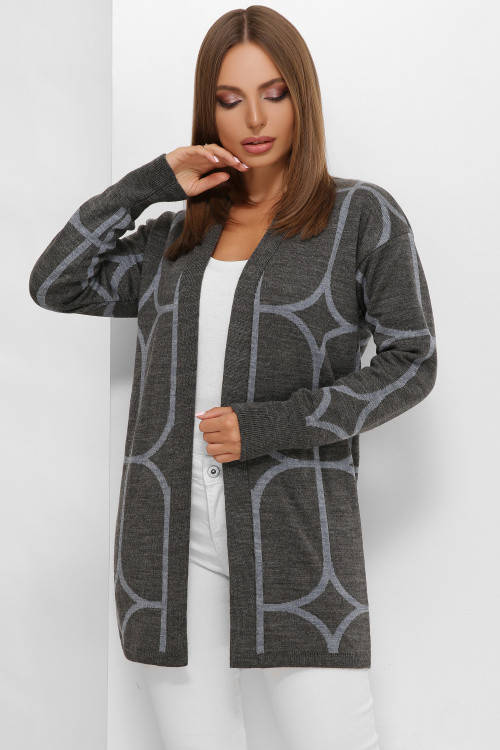 

Женский кардиган с узором 196 Графит