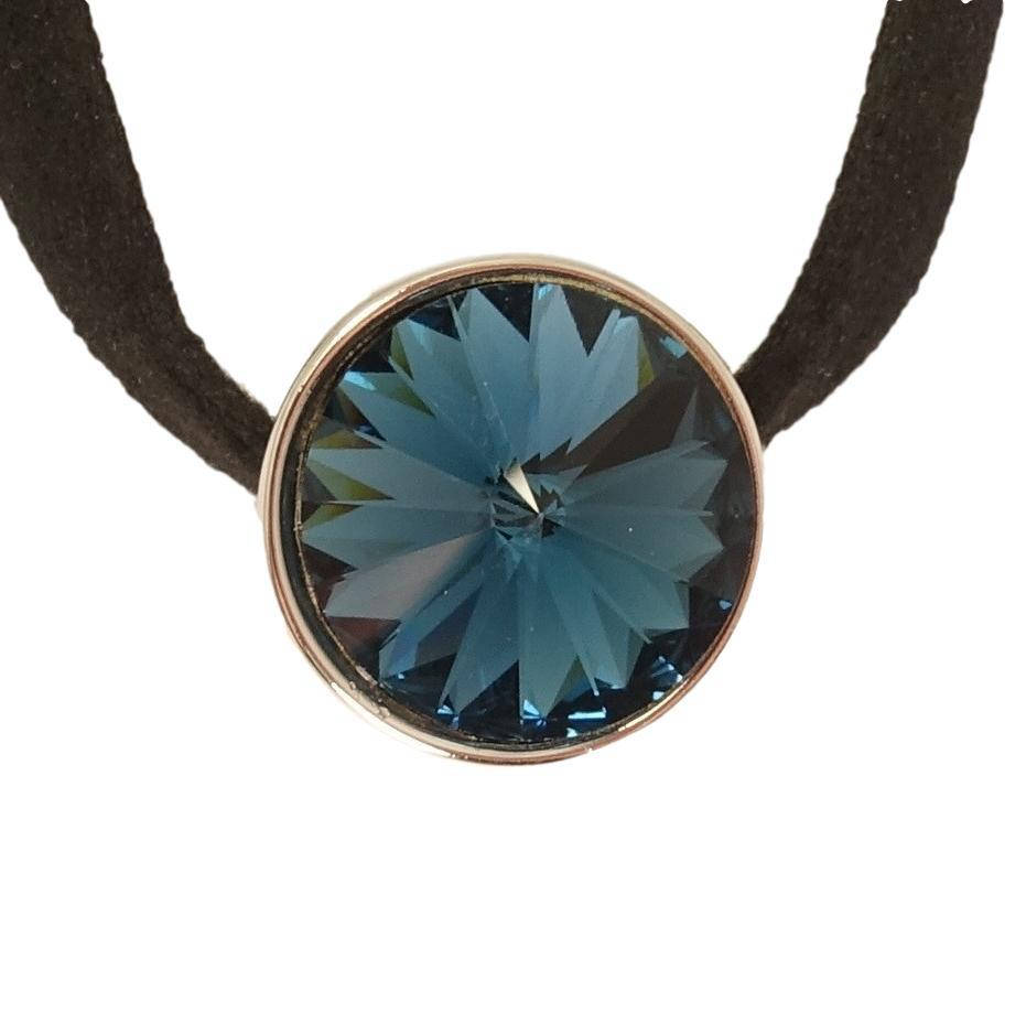

Кулон Xuping Родий с кр-ми Swarovski на черной ленте "Кристалл Montana" длина 31-36,5см
