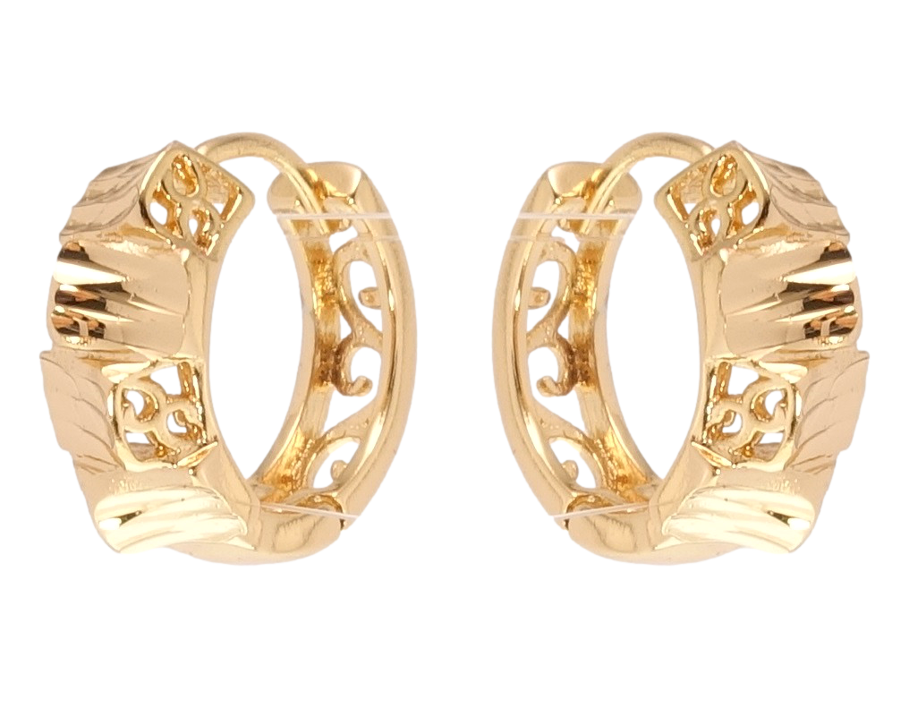 

Серьги Xuping Позолота 18K колечки "Декоративный резной орнамент"