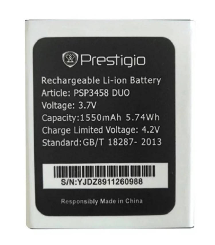

Аккумулятор PSP3458 для Prestigio 3458 DUO Wize O3 1550 mAh (03996-1)