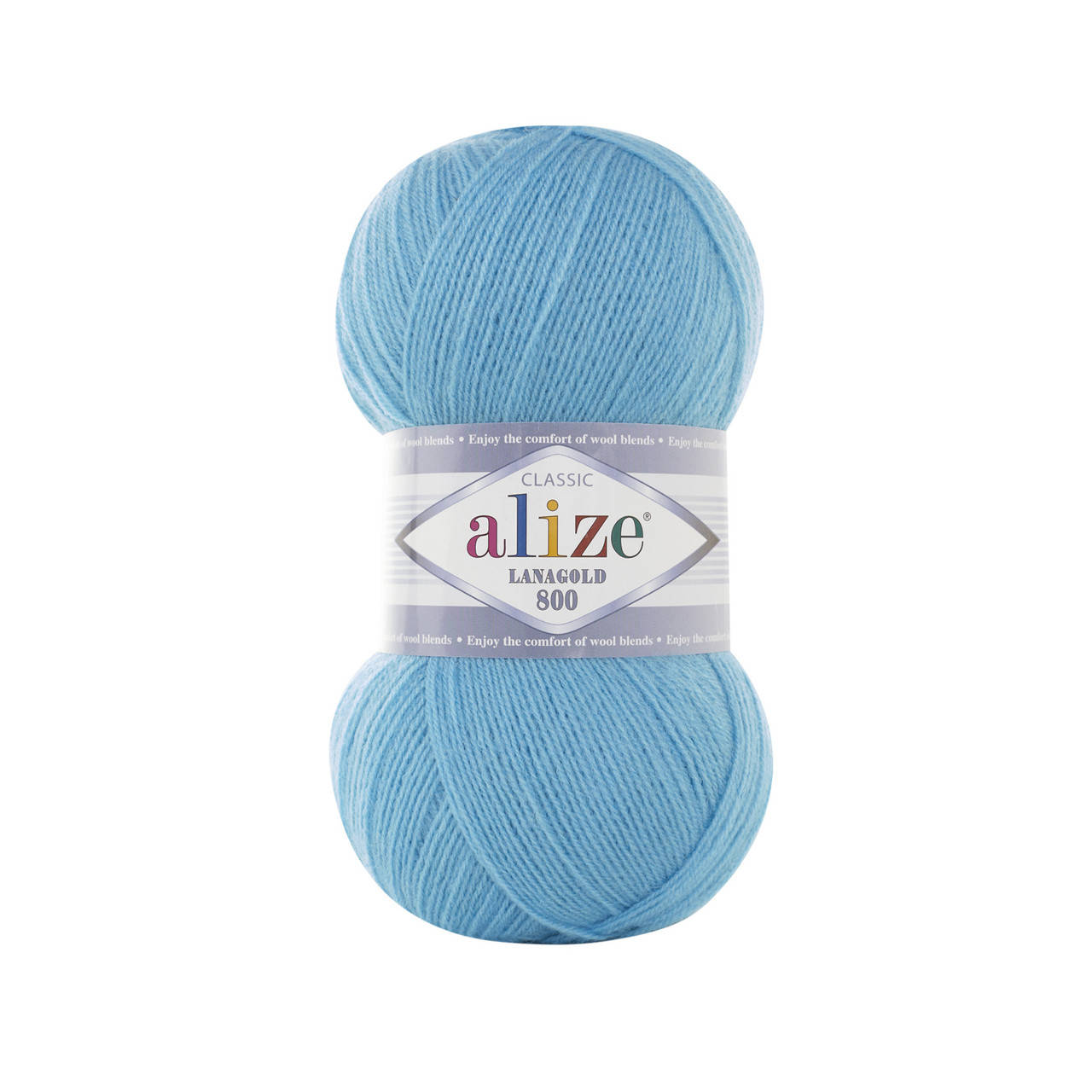 

Alize Lanagold 800 (Ализе Лана Голд 800) №287 светлая бирюза (Пряжа, нитки для вязания полушерсть)