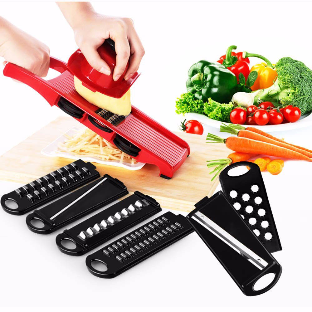 

Овощерезка ручная / Терка для овощей / Мультислайсер Mandoline Slicer 6 in 1, Красный