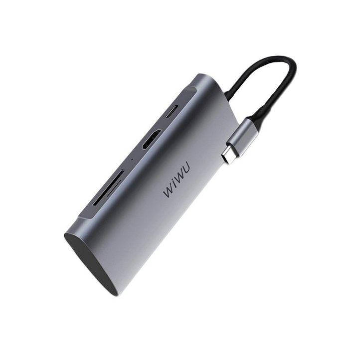

HUB WIWU Adapter Alpha 731HP USB-C to 3xUSB3.0+HDMI+USB-C+SD+TF Card Grey