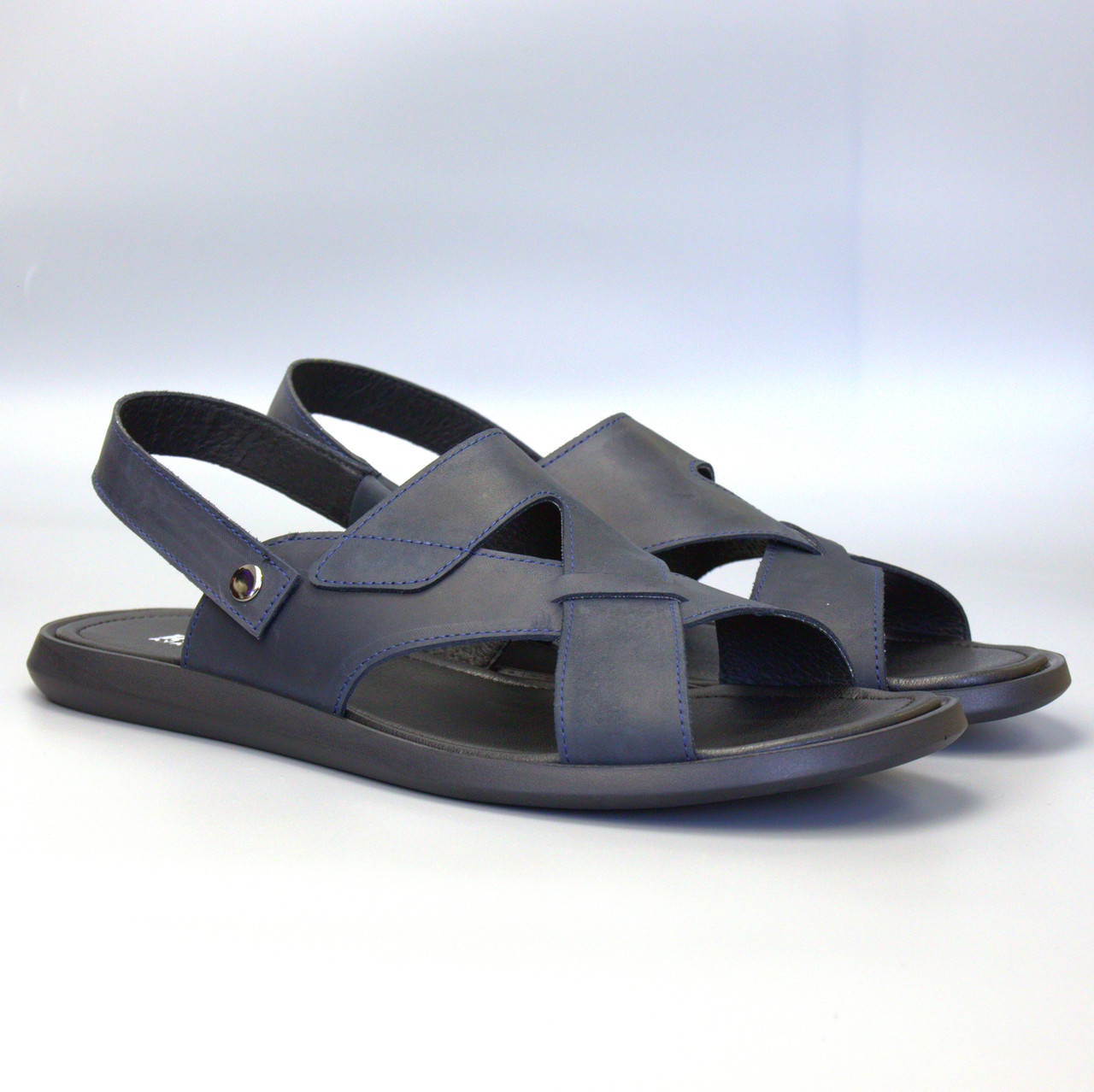 

Синие сандалии босоножки кожаные мужская обувь больших размеров Rosso Avangard BS Sandals Bertal Blu Crazy 32.5, 50, Синий