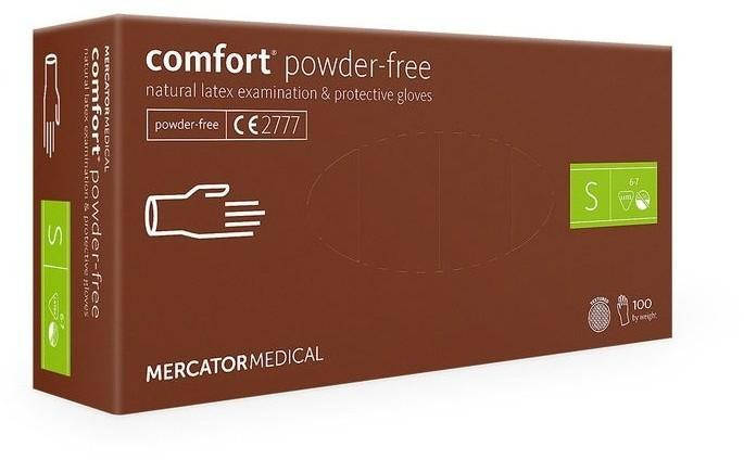 

Латексные перчатки Mercator Medical Comfort,  (6-7), белие, неприпудренные, 100 шт, Белый