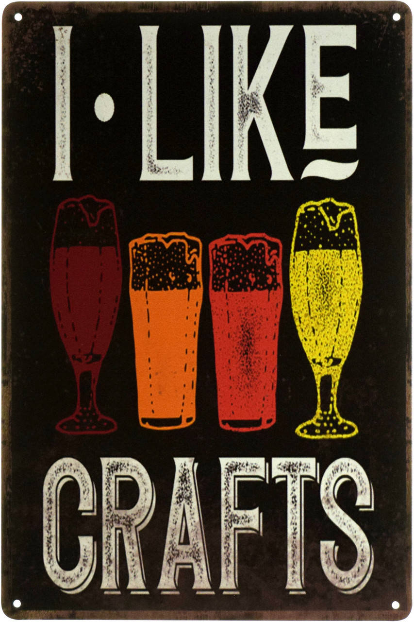 

Металлическая табличка "Я Люблю Крафтовое Пиво / I Like Crafts Beer" (ms-003029)