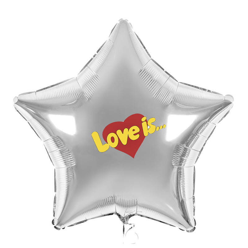 

Наклейка на фольгированный шар 18" Love is 8*13 см