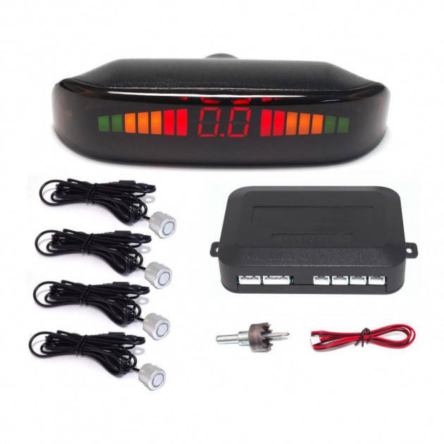 

Парктронік (паркувальний радар) Parking Assistant Sensor, 4 серебристые датчики, Светло-серый