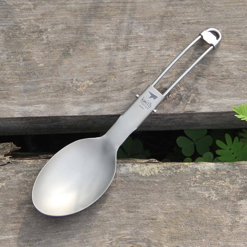 

Складная титановая ложка Keith Ti5315 туристическая ложка из титана. Туристична титанова посуда., Светло-серый