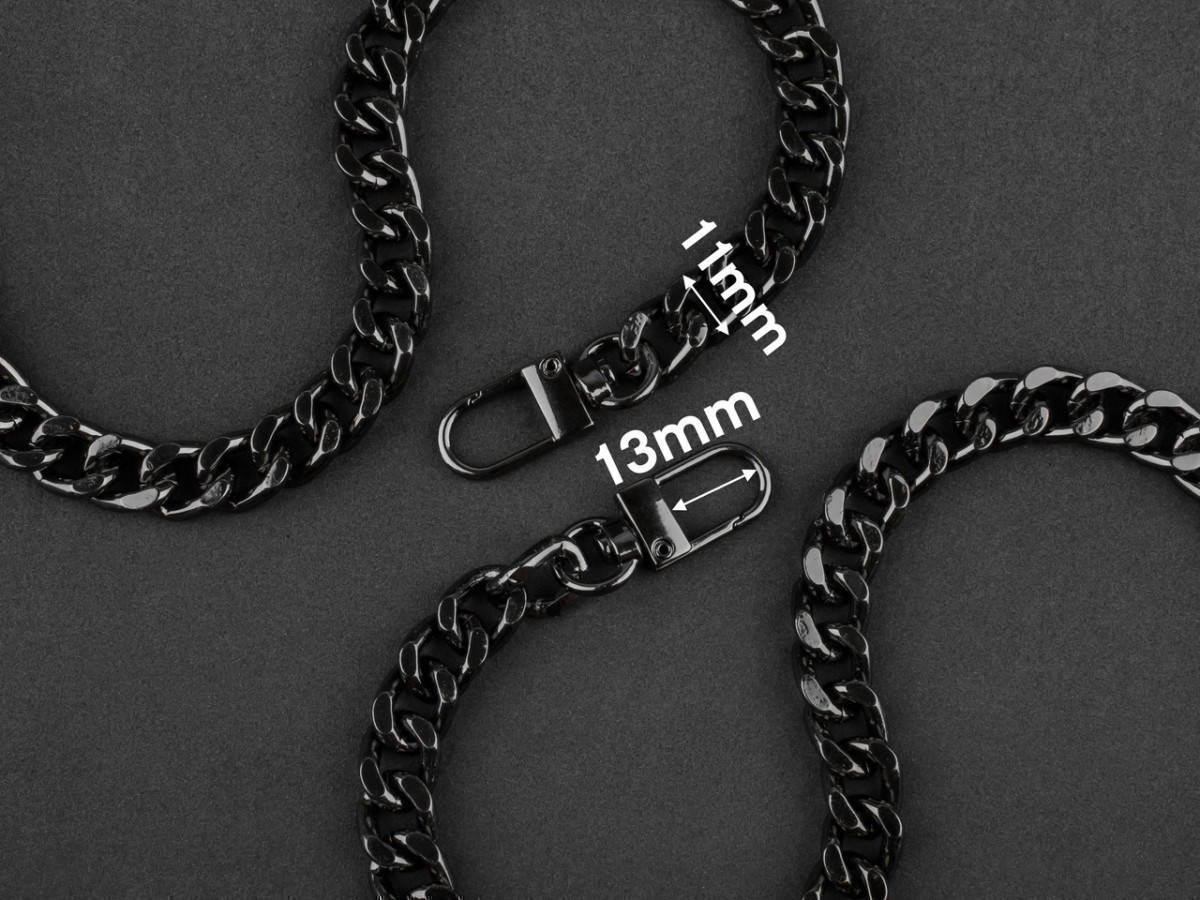 

Ручка цепочка для сумки 11 мм длина 120 см темный никель (65-274)