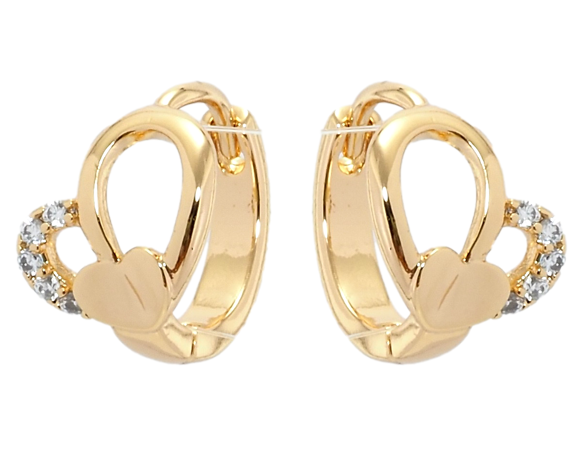 

Серьги Xuping Позолота 18K колечки "Сердечки"