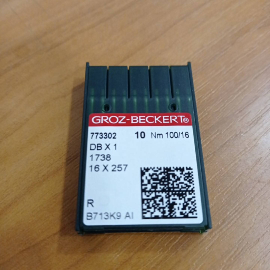 

Groz Beckert DB*1 R №100 универсальные иглы для швейных машин челночного стежка, для лёгких и средних тк