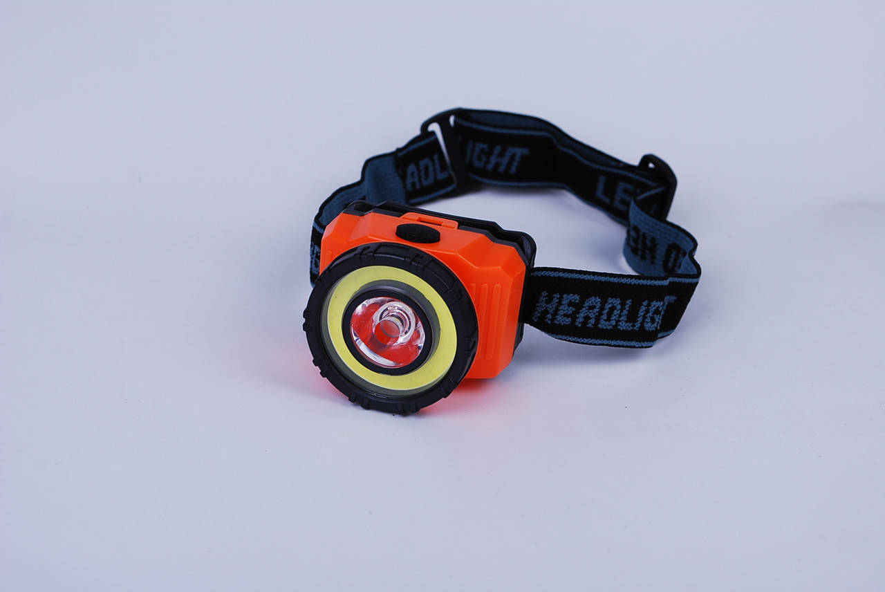 

Фонарик налобный T-838 1LED+COB LED на батарейках ААА