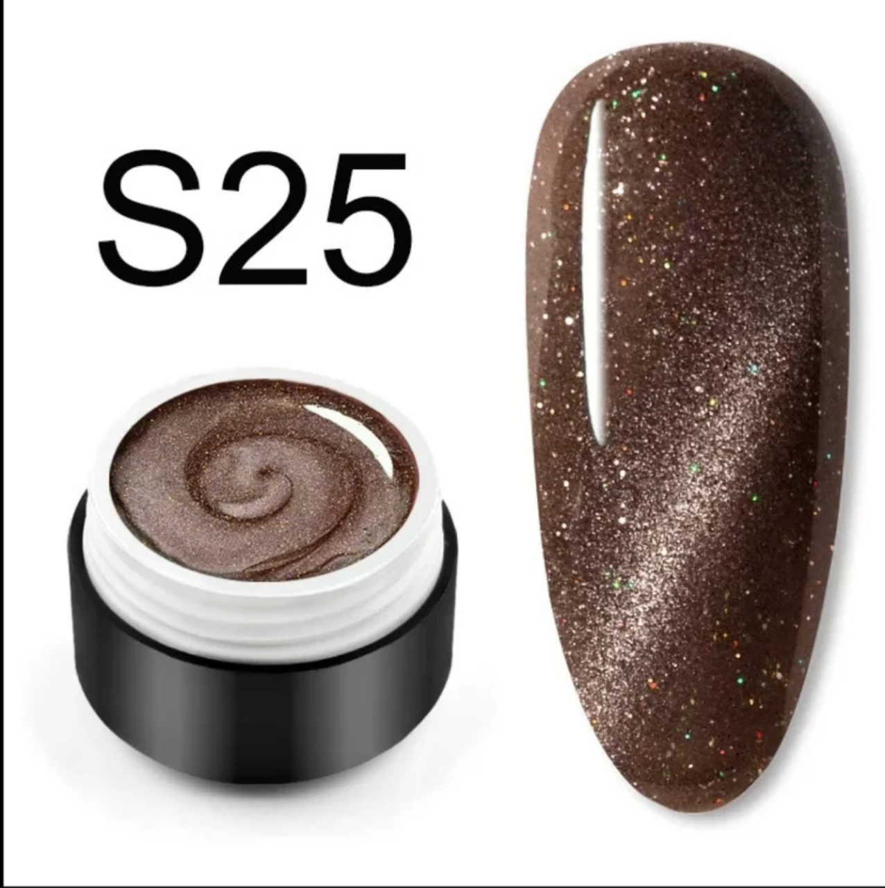 

5 мл. Гель-лак Glitter с блестками "Кошачий глаз" для УФ лампы 3D Маникюр