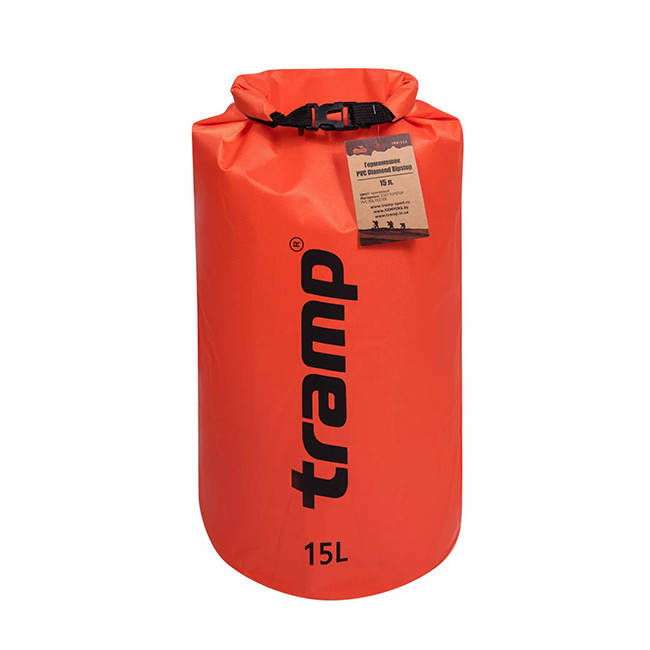 

Гермомешок 15 л Tramp PVC Diamond Rip-Stop TRA-112 оранжевый