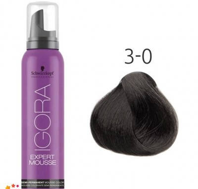 

Тонирующий мусс для волос Schwarzkopf Professional Igora Expert Mousse 100 мл 3-0 Темный коричневый натуральный