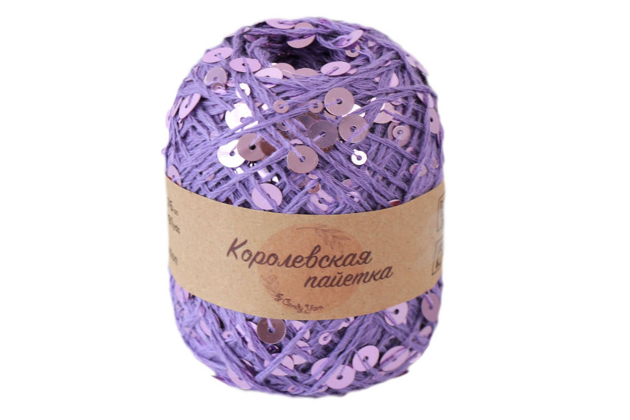 

Candу Yarn "Королевская пайетка", Фиалка, 3мм+6мм