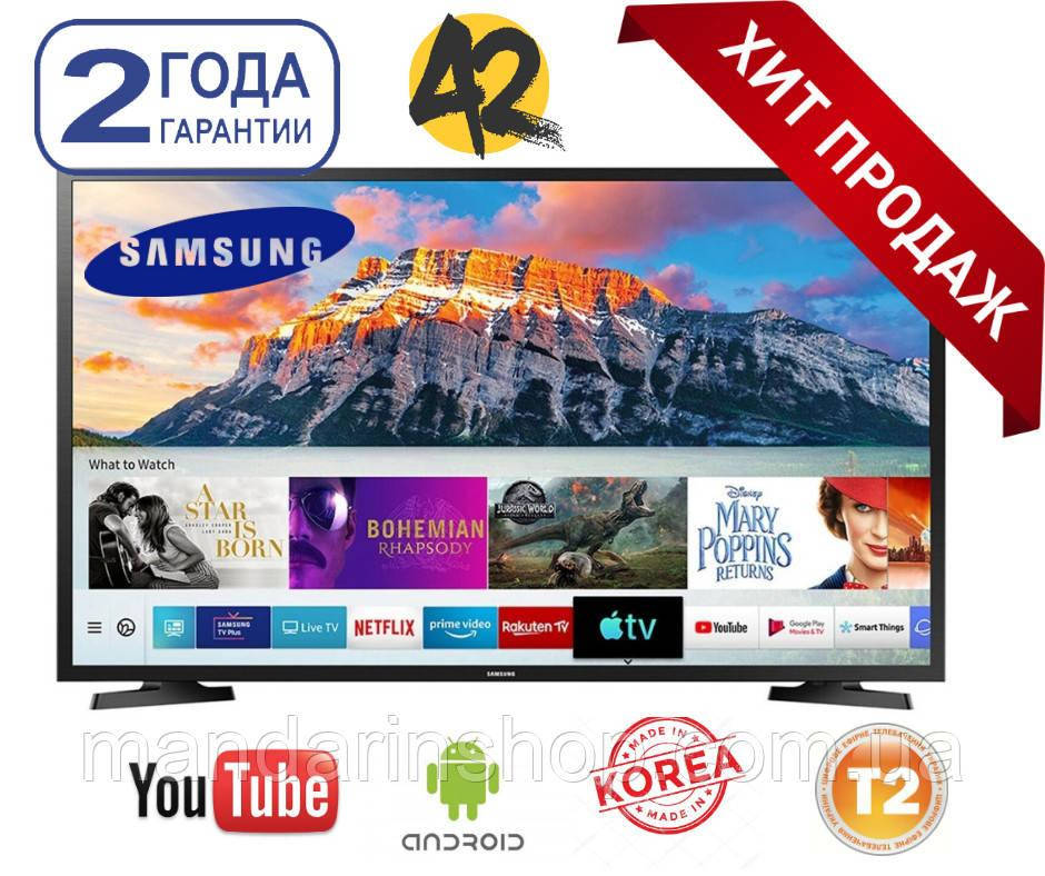 

Телевизор Samsung 42 дюйма Android 11.0 LЕD, Smart TV, IPTV, Wi-Fi, ULTRA HD, T2 Самсунг Смарт тв 2021 года